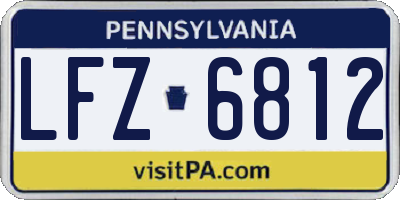 PA license plate LFZ6812