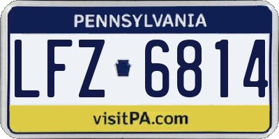 PA license plate LFZ6814