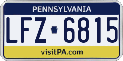 PA license plate LFZ6815