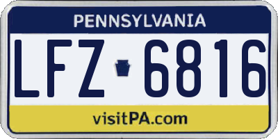 PA license plate LFZ6816