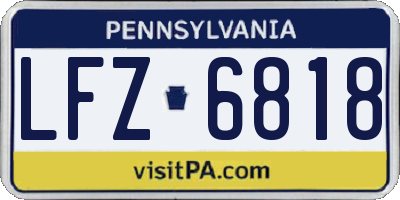 PA license plate LFZ6818