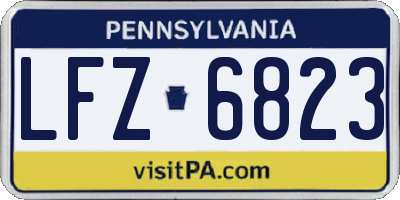 PA license plate LFZ6823