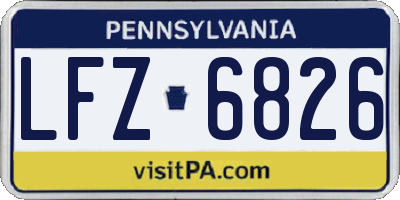 PA license plate LFZ6826