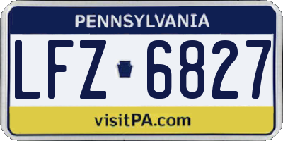 PA license plate LFZ6827