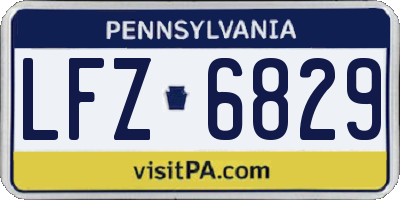 PA license plate LFZ6829