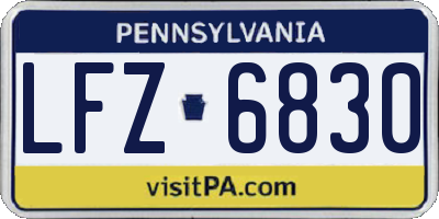 PA license plate LFZ6830