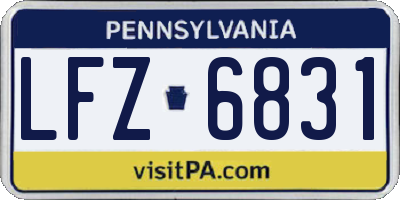 PA license plate LFZ6831