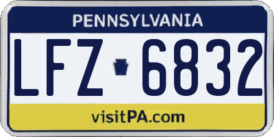 PA license plate LFZ6832