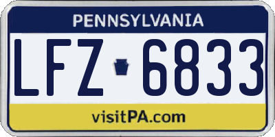 PA license plate LFZ6833
