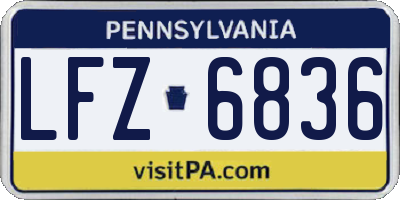 PA license plate LFZ6836