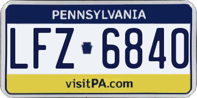 PA license plate LFZ6840
