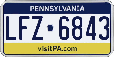 PA license plate LFZ6843