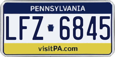 PA license plate LFZ6845