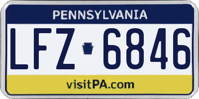 PA license plate LFZ6846