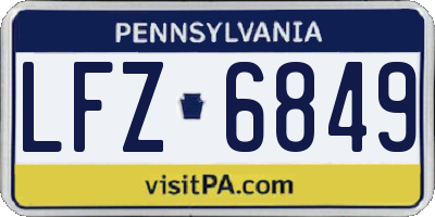 PA license plate LFZ6849