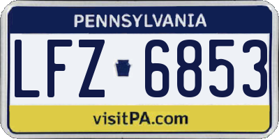 PA license plate LFZ6853