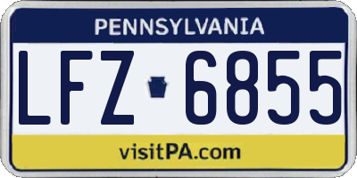 PA license plate LFZ6855