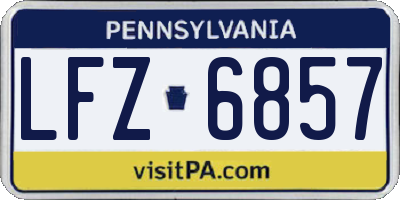 PA license plate LFZ6857
