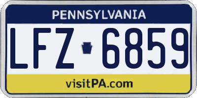 PA license plate LFZ6859