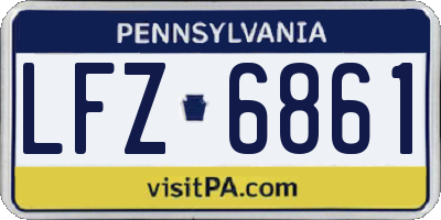 PA license plate LFZ6861