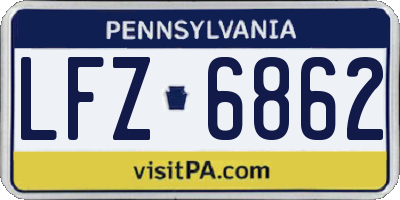 PA license plate LFZ6862