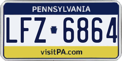 PA license plate LFZ6864