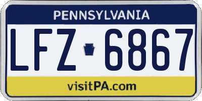 PA license plate LFZ6867