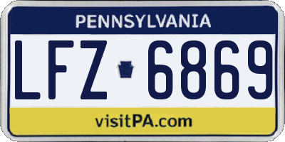 PA license plate LFZ6869