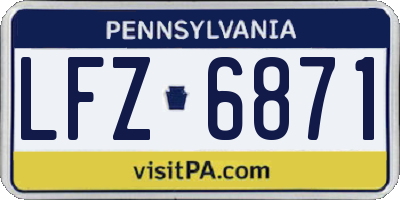 PA license plate LFZ6871