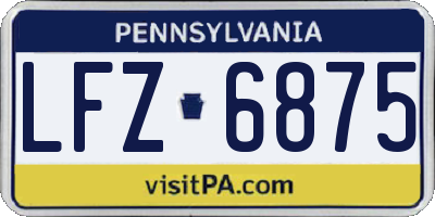 PA license plate LFZ6875