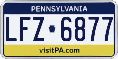 PA license plate LFZ6877