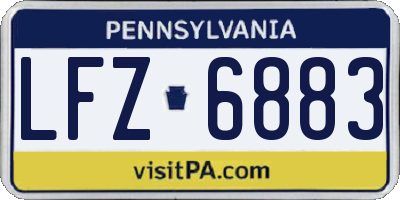 PA license plate LFZ6883