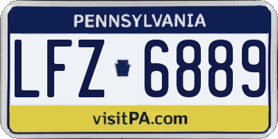 PA license plate LFZ6889