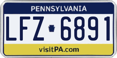 PA license plate LFZ6891