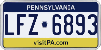 PA license plate LFZ6893