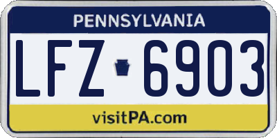 PA license plate LFZ6903