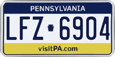 PA license plate LFZ6904