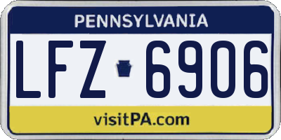 PA license plate LFZ6906