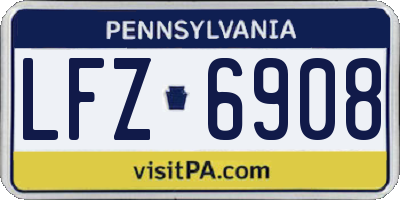 PA license plate LFZ6908
