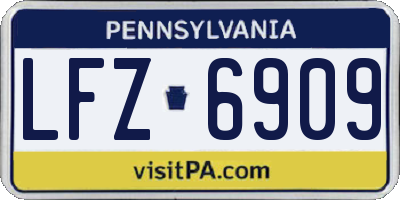 PA license plate LFZ6909