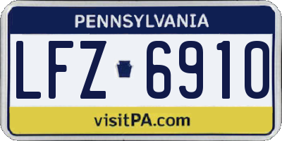 PA license plate LFZ6910