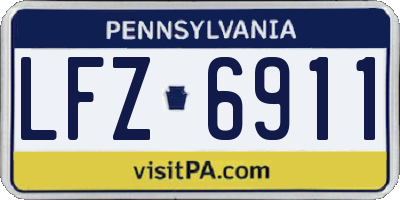 PA license plate LFZ6911