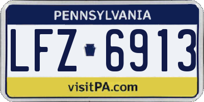 PA license plate LFZ6913