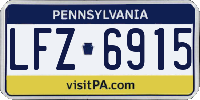 PA license plate LFZ6915