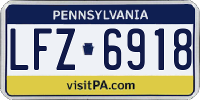 PA license plate LFZ6918