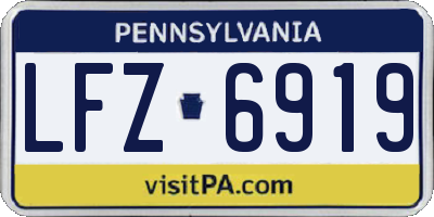 PA license plate LFZ6919