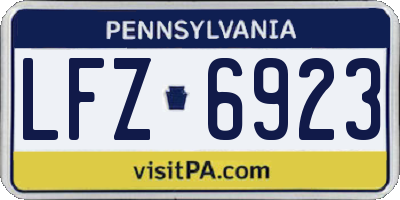 PA license plate LFZ6923