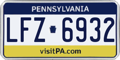 PA license plate LFZ6932