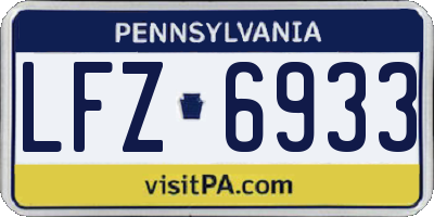 PA license plate LFZ6933