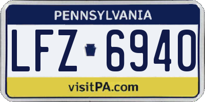 PA license plate LFZ6940
